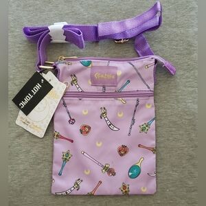 Hot Topic Purple Sailor Moon Crossbody Bag with Multicolor Print